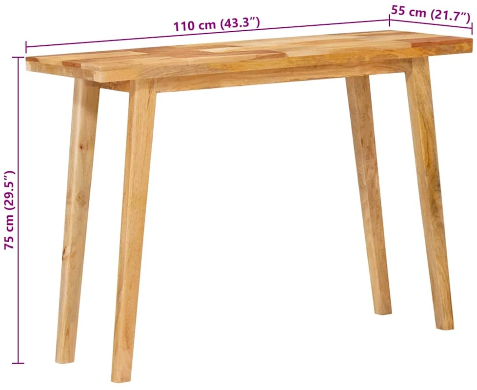 Valgomojo stalas Natūrali 100 x 35 x 75 cm Kietas mango medis