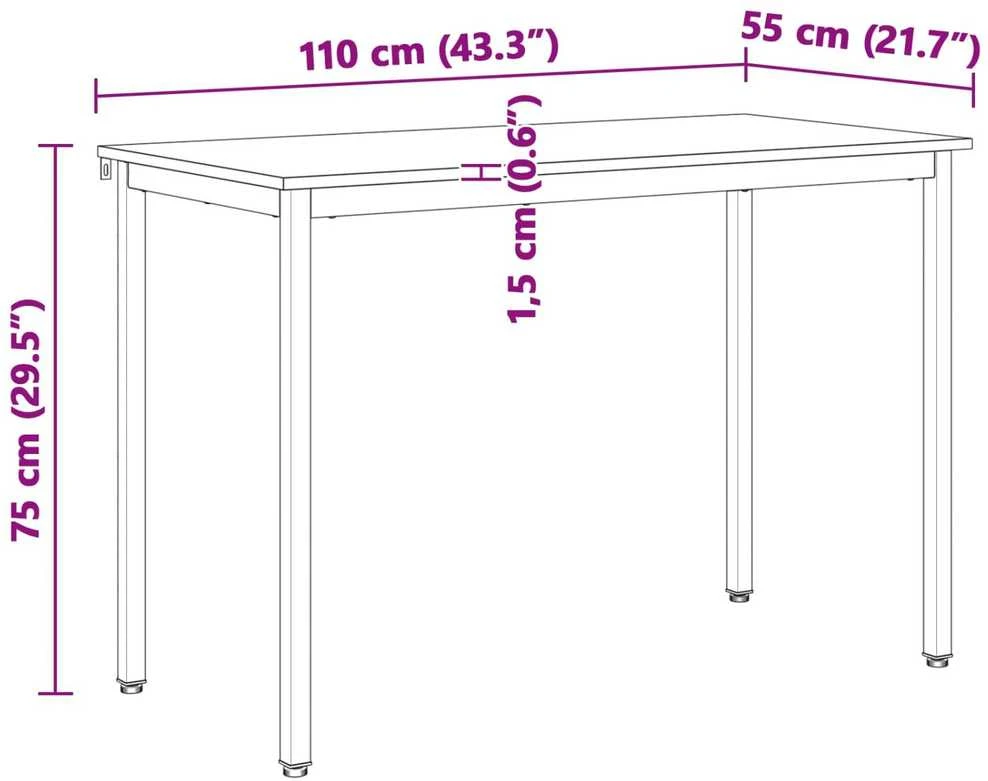 Valgomojo stalas Natūrali 110 x 55 x 75 cm