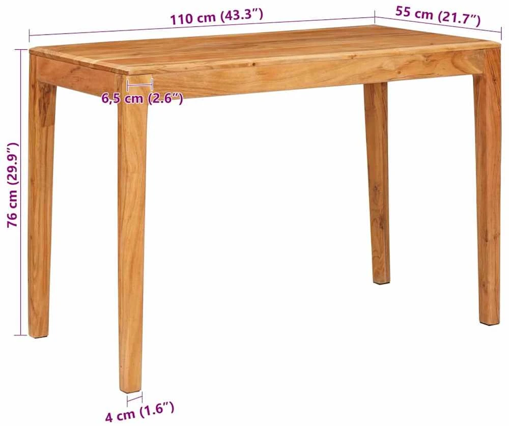 Valgomojo stalas 110 x 55 x 76 cm Kietos akacijos mediena Ruda
