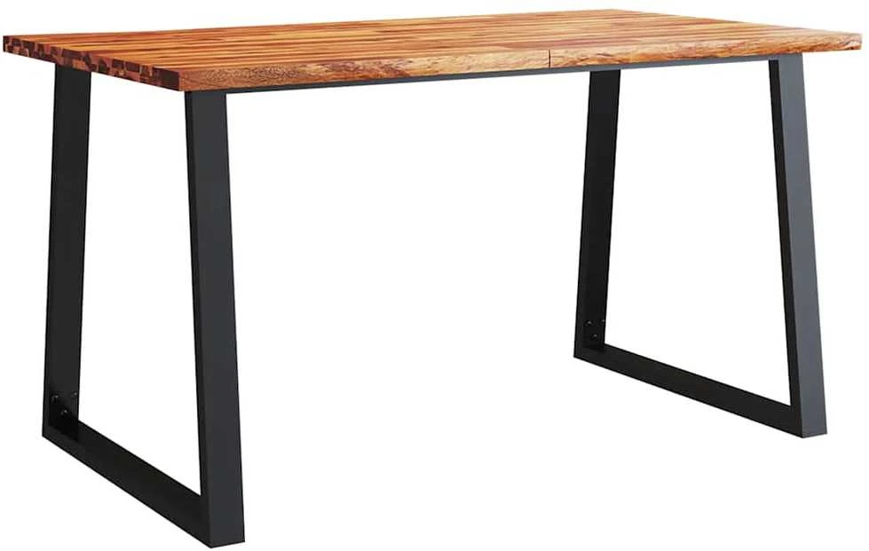 Valgomojo stalas su gyvu kraštu, 140x80x75cm, akacijos masyvas
