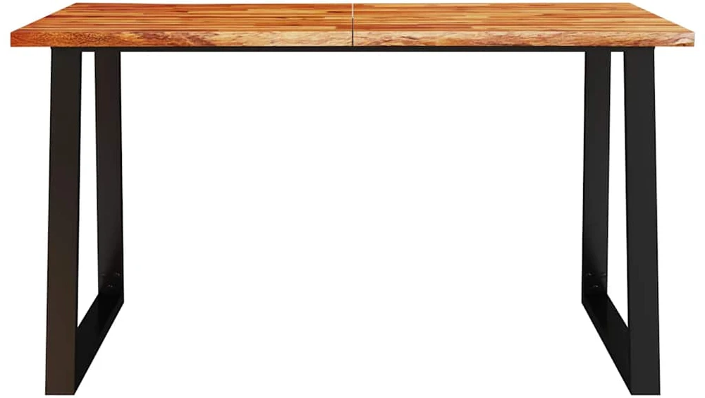 Valgomojo stalas su gyvu kraštu, 140x80x75cm, akacijos masyvas