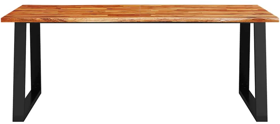 Valgomojo stalas su gyvu kraštu, 200x90x75cm, akacijos masyvas