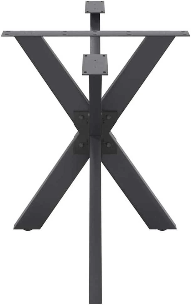 Valgomojo stalo koja, voro formos, antracito spalvos, 120x68x(72-73) cm, plienas