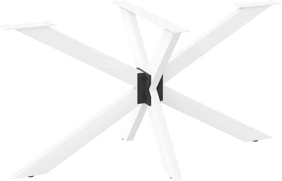 Valgomojo stalo koja, voro formos, balta, 120x68x(72-73) cm, plienas