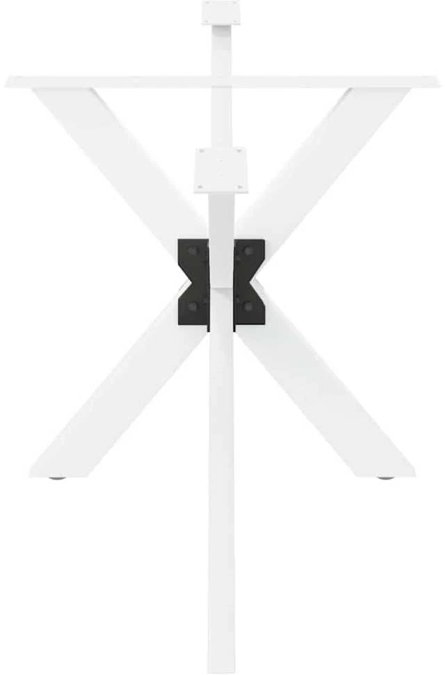 Valgomojo stalo koja, voro formos, balta, 150x78x(72-73) cm, plienas