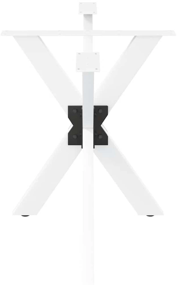 Valgomojo stalo koja, voro formos, balta, 120x68x(72-73) cm, plienas