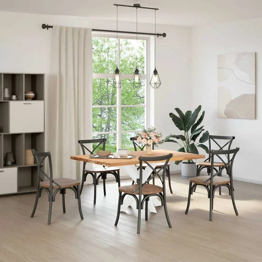Valgomojo stalo koja, voro formos, baltos spalvos, 85x85x(72-73) cm, plienas