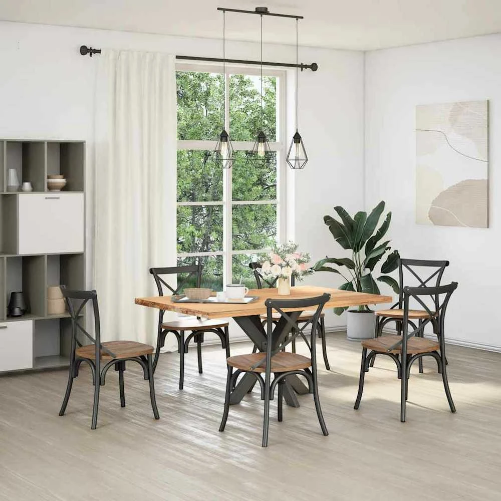 Valgomojo stalo koja, voro formos, antracito spalvos, 85x85x(72-73) cm, plienas