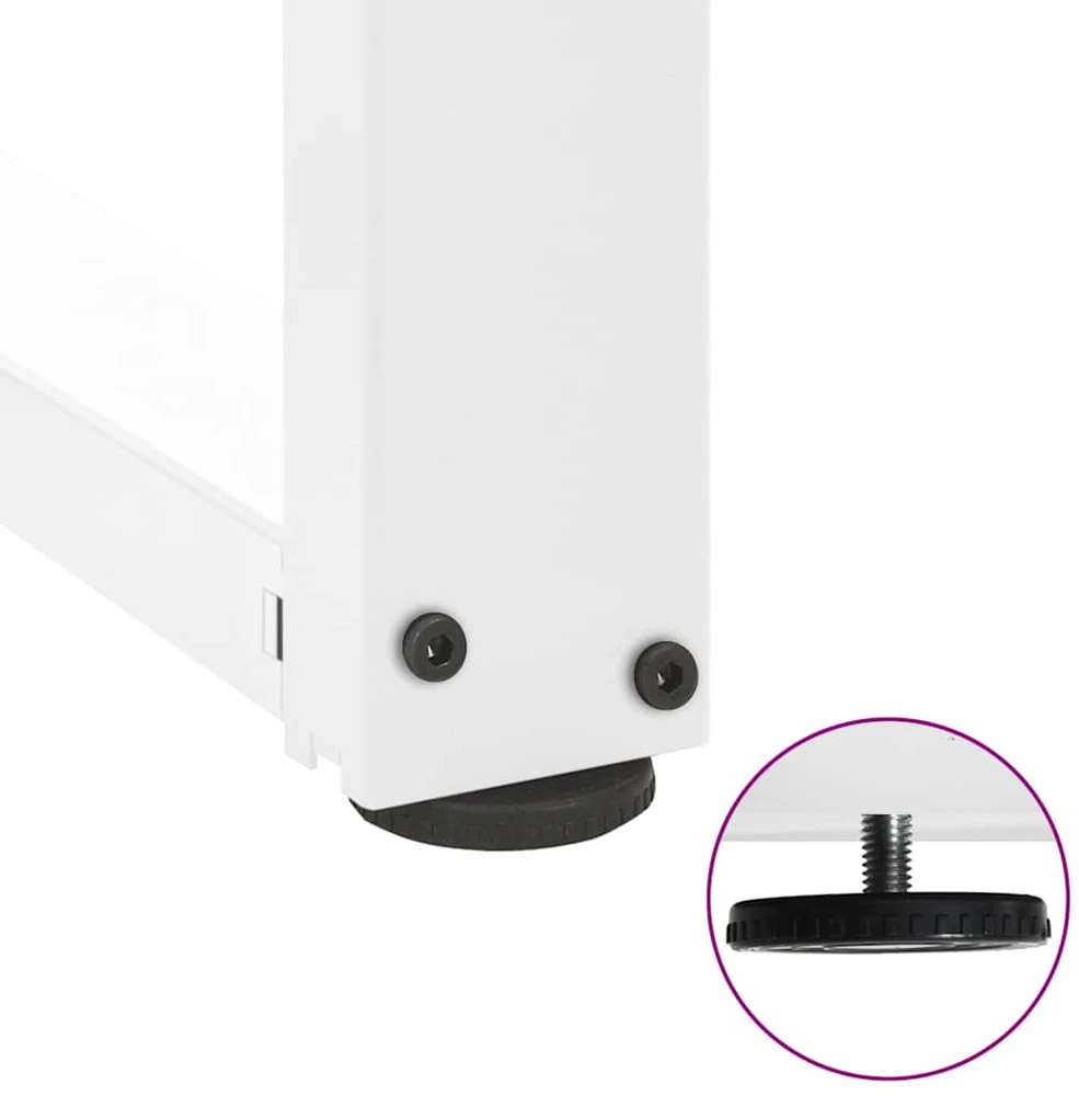 Valgomojo stalo kojelės, 2 vnt., baltos, 100x35x(72-73) cm, plienas