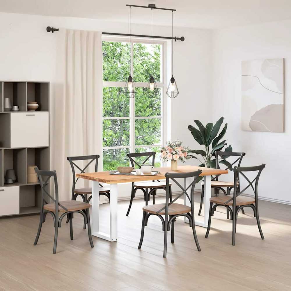 Valgomojo stalo kojelės, 2 vnt., baltos, 50x(72-73) cm, plienas, U formos