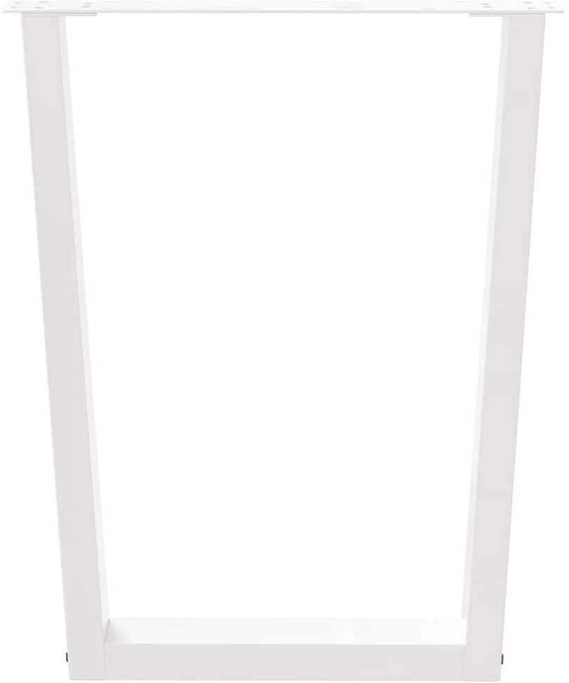 Valgomojo stalo kojelės, 2 vnt., baltos, 70x(72-73,3) cm, plienas, V formos