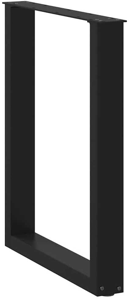 Valgomojo stalo kojelės, 2 vnt., juodos, 60x(72-73) cm, plienas, U formos
