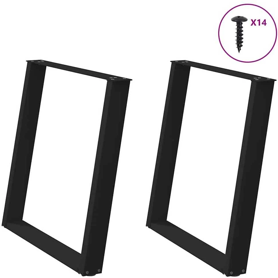 Valgomojo stalo kojelės, 2 vnt., juoda, 80x(72-73)cm, plienas