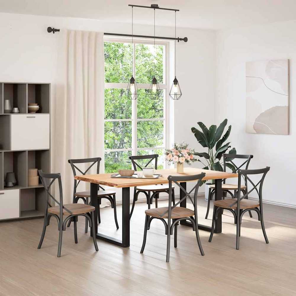 Valgomojo stalo kojelės, 2 vnt., juodos, 90x(72-73) cm, plienas, U formos