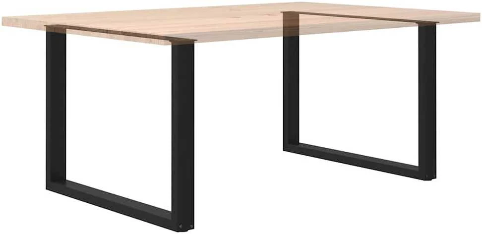 Valgomojo stalo kojelės, 2 vnt., juodos, 100x(72-73) cm, plienas, U formos