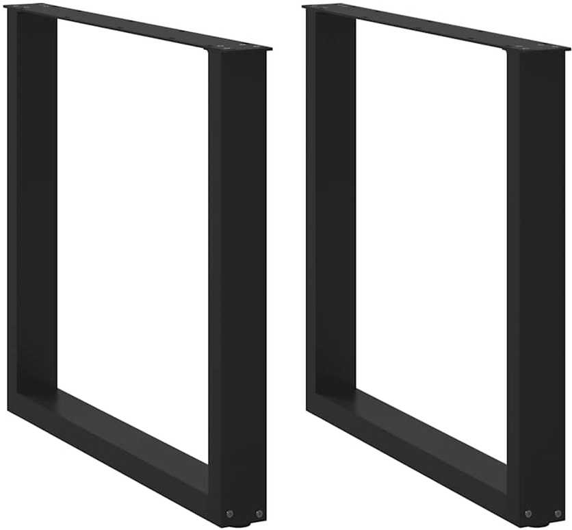 Valgomojo stalo kojelės, 2 vnt., juodos, 90x(72-73) cm, plienas, U formos