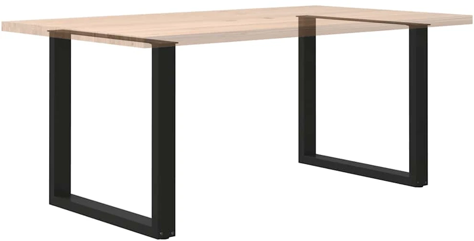 Valgomojo stalo kojelės, 2 vnt., juodos, 80x(72-73) cm, plienas, U formos
