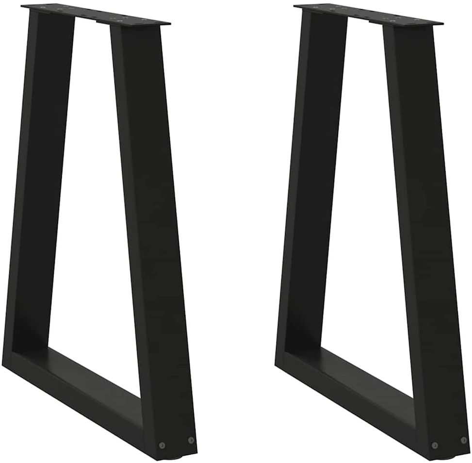 Kavos staliuko kojelės, V formos, 2 vnt., juoda, 60x(72-73)cm
