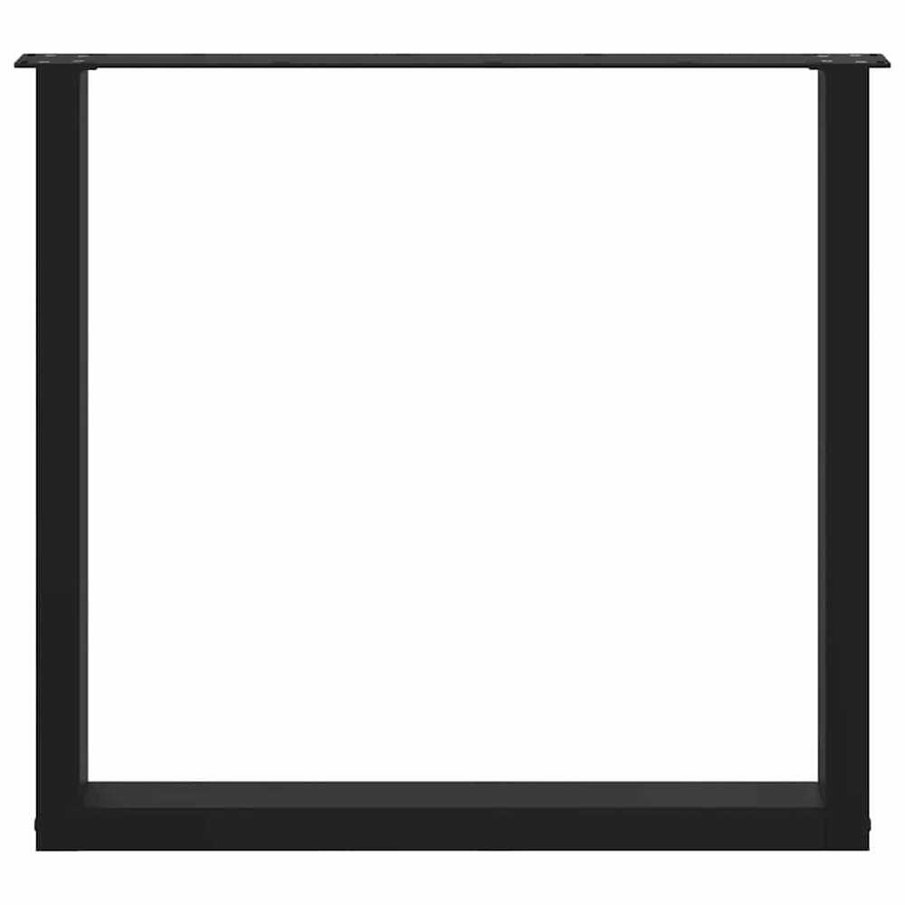 Valgomojo stalo kojelės, 2 vnt., juodos, 90x(72-73) cm, plienas, U formos