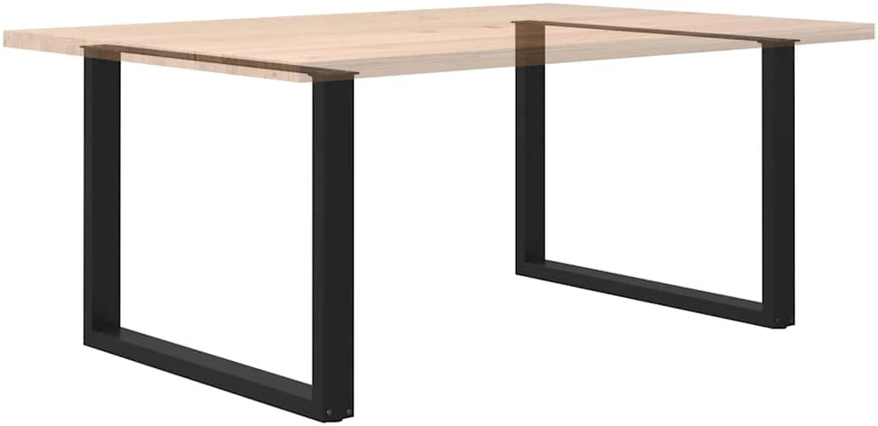 Valgomojo stalo kojelės, 2 vnt., juodos, 100x(72-73) cm, plienas, U formos