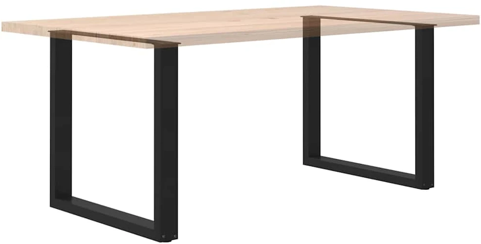 Valgomojo stalo kojelės, 2 vnt., juodos, 90x(72-73) cm, plienas, U formos