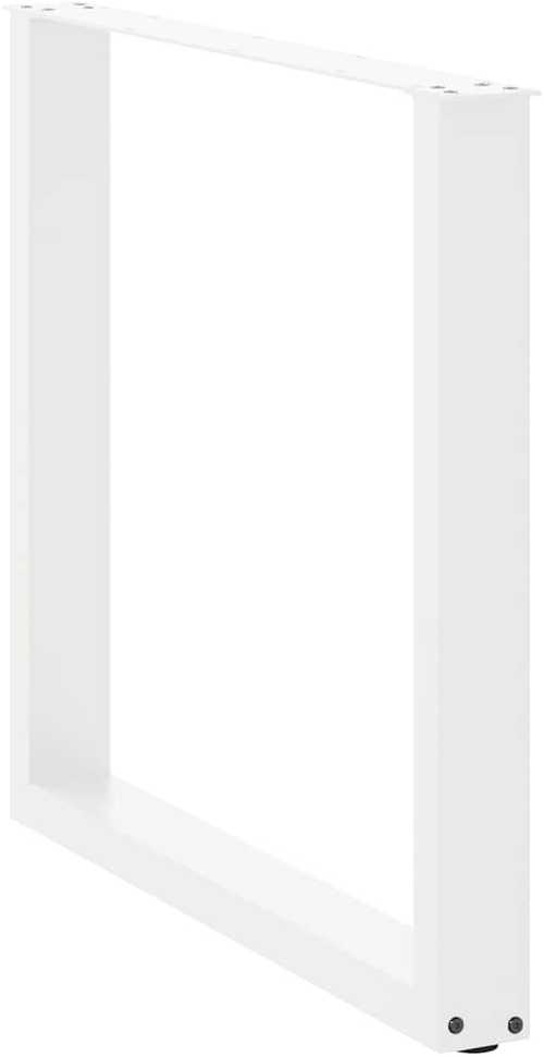 Valgomojo stalo kojelės, 2 vnt., U formos, baltos, 80x(72-73) cm, plienas