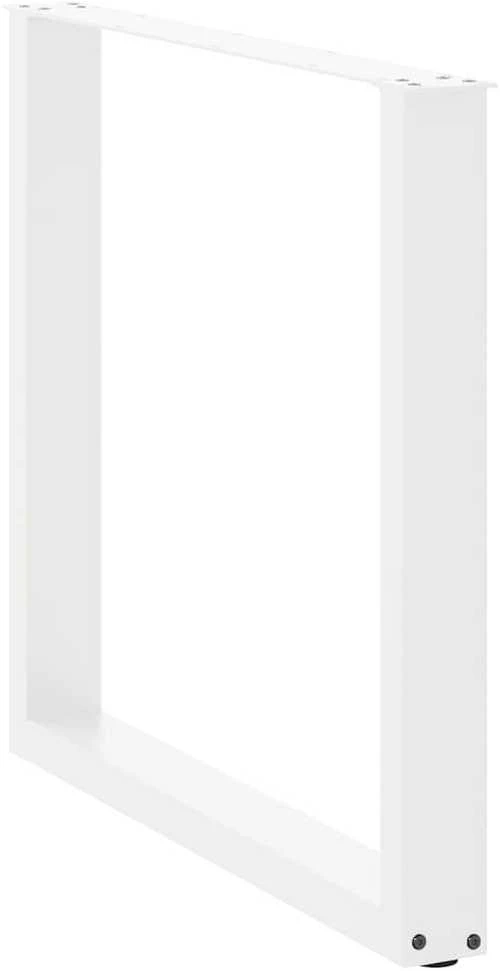 Valgomojo stalo kojelės, 3 vnt., baltos, 90x(72-73) cm, plienas, U formos