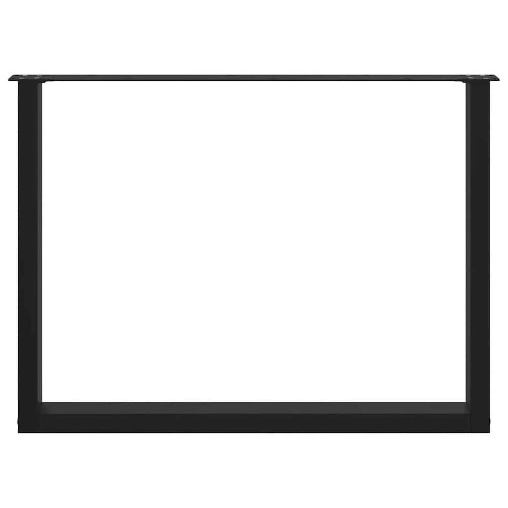 Kavos staliuko kojelės, U formos, 2 vnt., juoda, 100x(72-73) cm