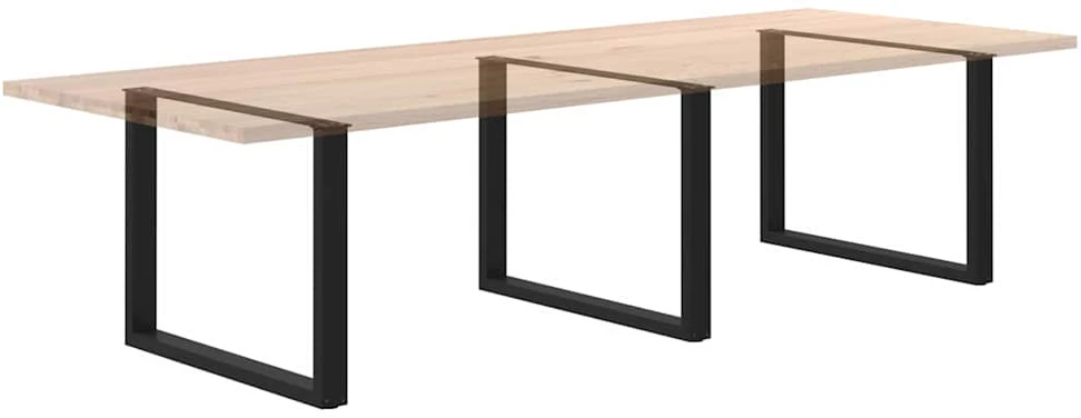 Kavos staliuko kojelės, U formos, 2 vnt., juoda, 100x(72-73) cm