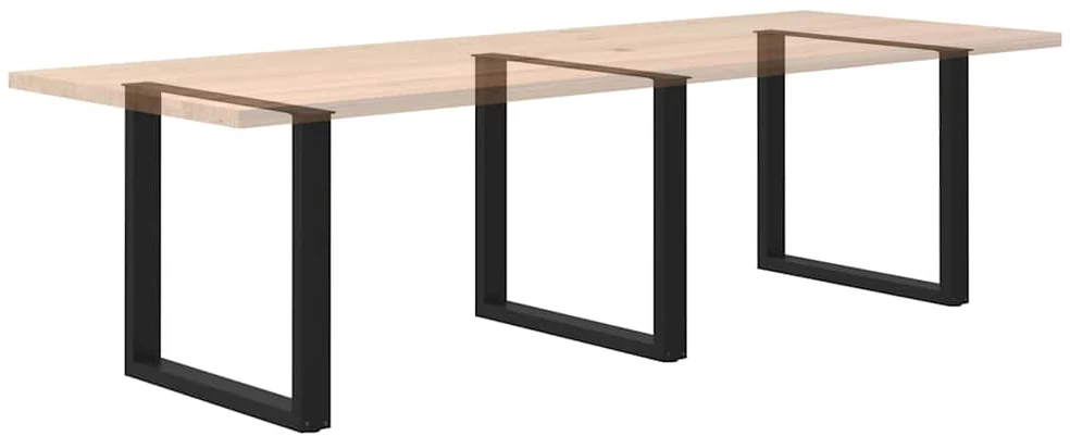 Valgomojo stalo kojelės, 3 vnt., juodos, 90x(72-73) cm, plienas, U formos