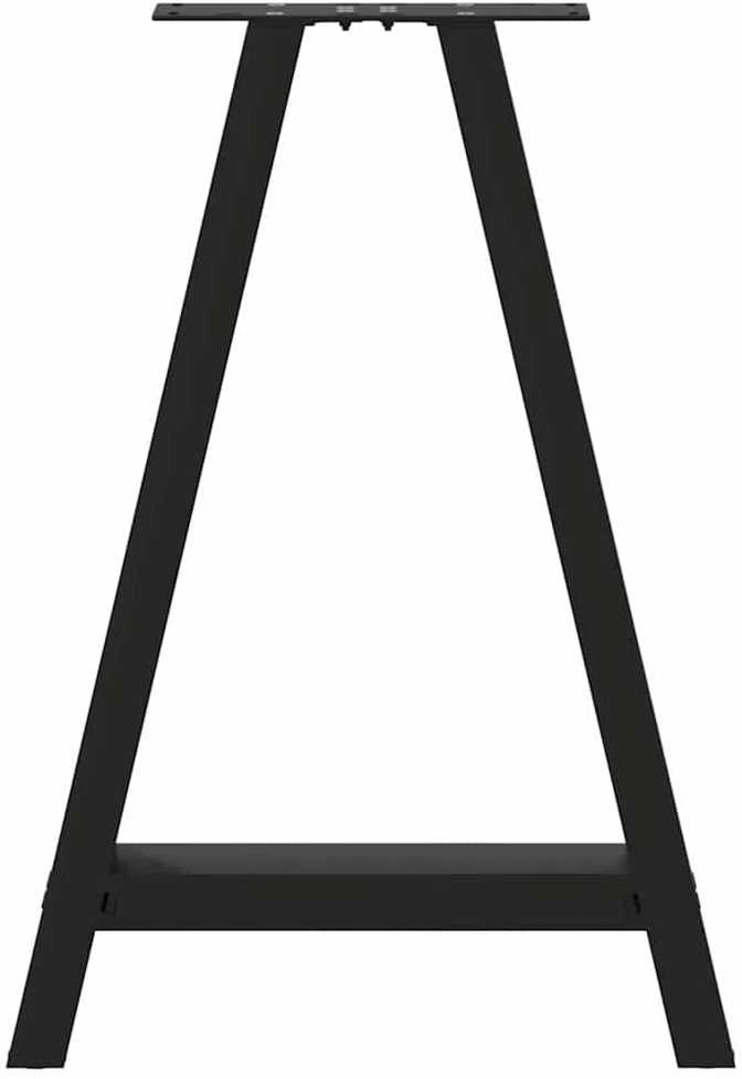 Valgomojo stalo kojelės, A formos, 2 vnt., juodos, 60x(72-73) cm, plienas