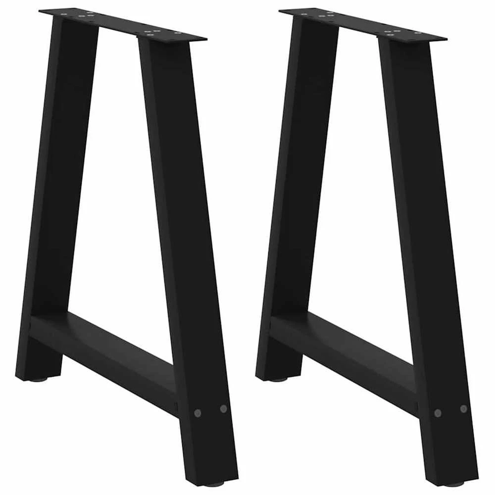 Valgomojo stalo kojelės, A formos, 2 vnt., juodos, 80x(72-73) cm, plienas