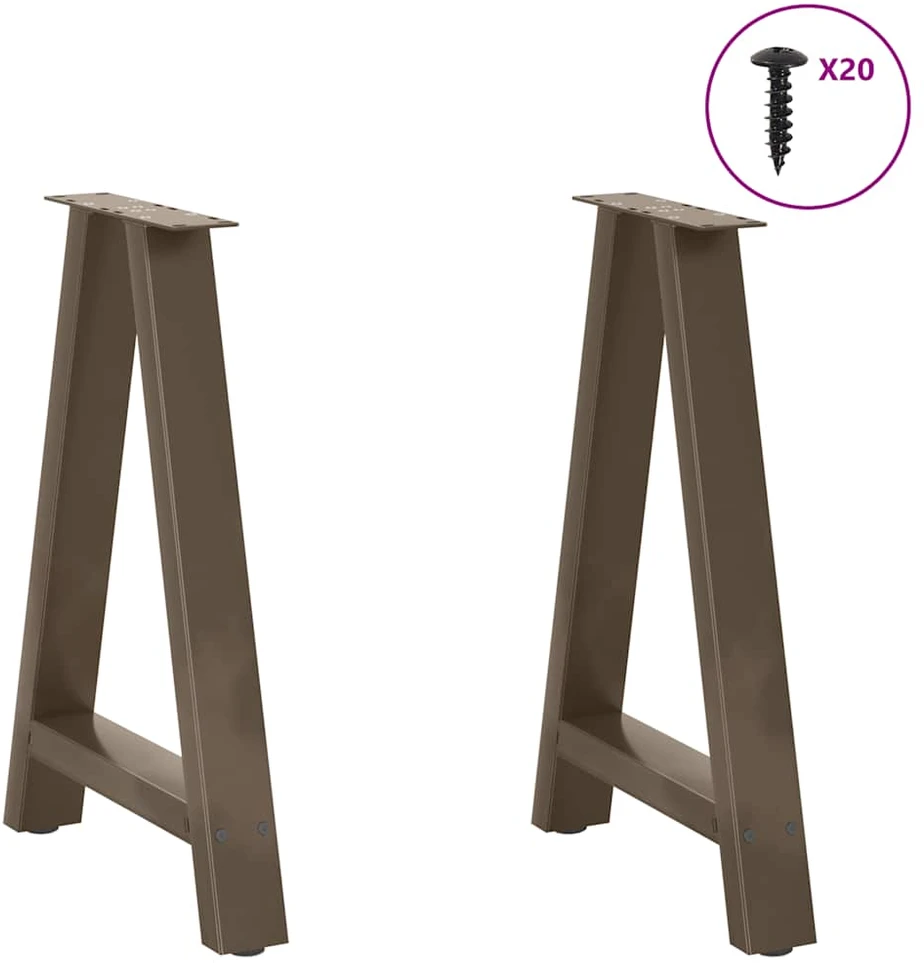 Valgomojo stalo kojelės, A formos, 2 vnt., 60x(72-73) cm, plienas