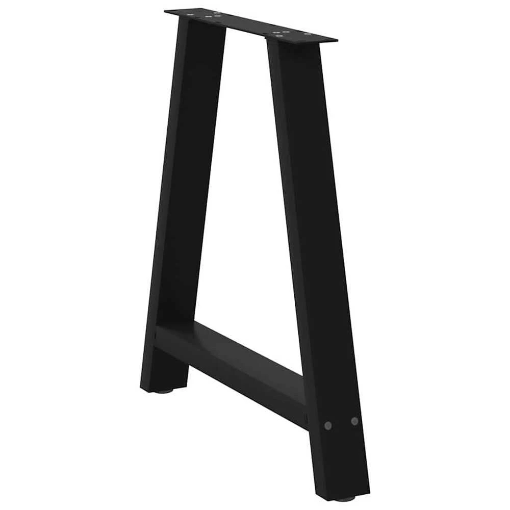 Valgomojo stalo kojelės, A formos, 2 vnt., juodos, 80x(72-73) cm, plienas
