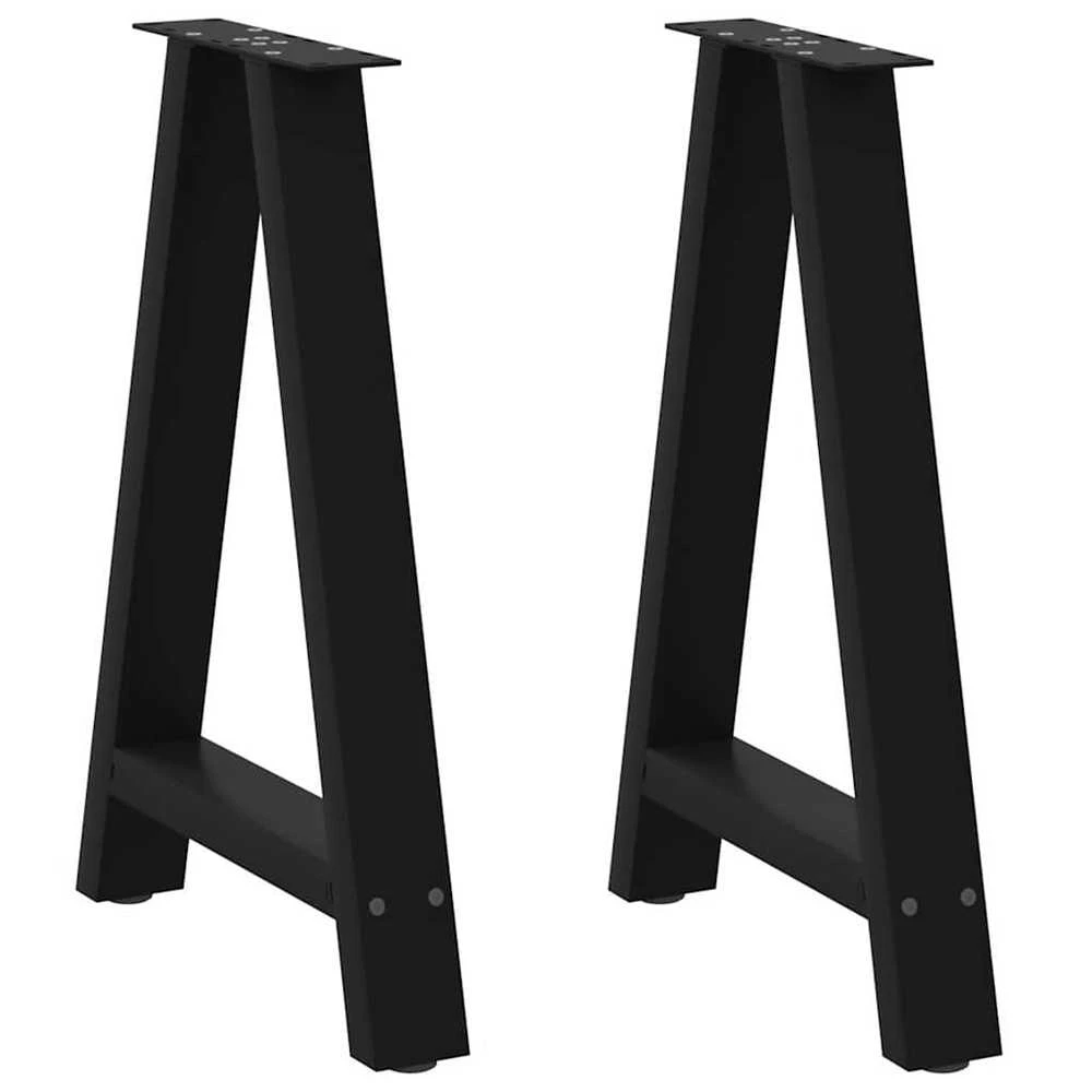Valgomojo stalo kojelės, A formos, 2 vnt., juodos, 60x(72-73) cm, plienas