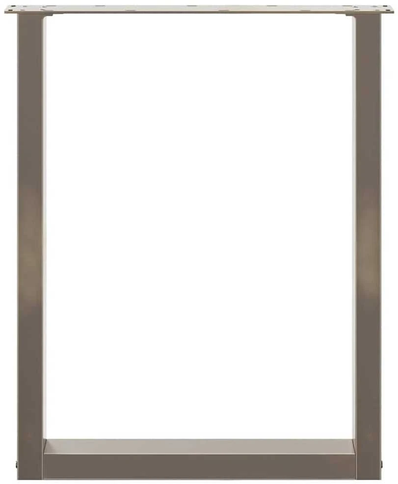 Valgomojo stalo kojelės, U formos, 2 vnt., natūralus plienas, 70x(72-73) cm, plienas