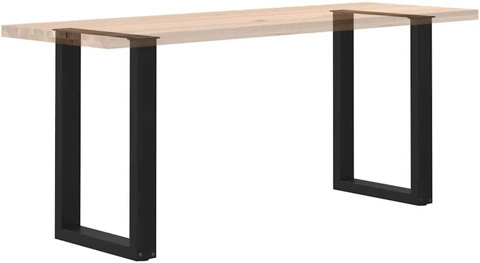 Valgomojo stalo kojelės, U formos, 2 vnt., juodos, 50x(72-73) cm, plienas