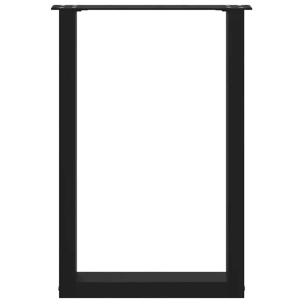 Valgomojo stalo kojelės, U formos, 2 vnt., juodos, 50x(72-73) cm, plienas