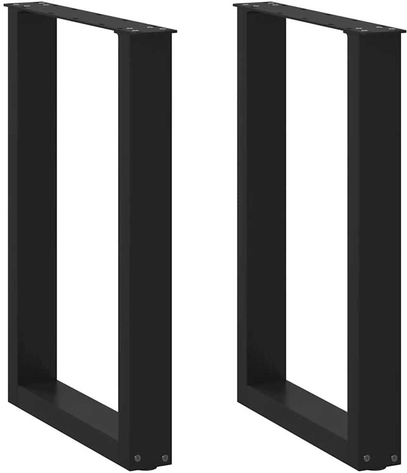 Valgomojo stalo kojelės, U formos, 2 vnt., juodos, 50x(72-73) cm, plienas