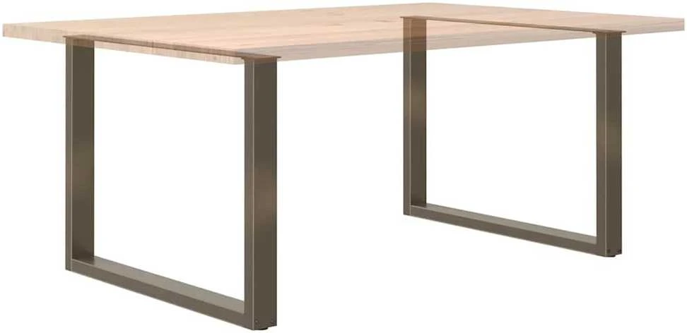 Valgomojo stalo kojelės, U formos, 2 vnt., natūralus plienas, 100 x (72-73) cm, plienas