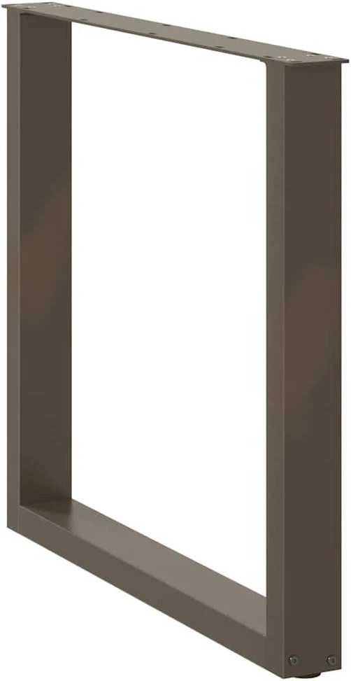Valgomojo stalo kojelės, U formos, 2 vnt., natūralus plienas, 90x(72-73) cm, plienas