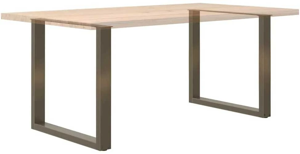Valgomojo stalo kojelės, U formos, 2 vnt., natūralus plienas, 90x(72-73) cm, plienas