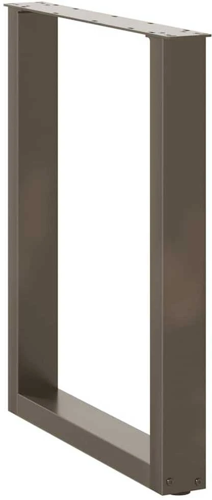 Valgomojo stalo kojelės, U formos, 3 vnt., natūralus plienas, 70x(72-73) cm, plienas