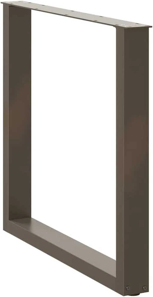 Valgomojo stalo kojelės, U formos, 3 vnt., natūralus plienas, 80x(72-73) cm, plienas