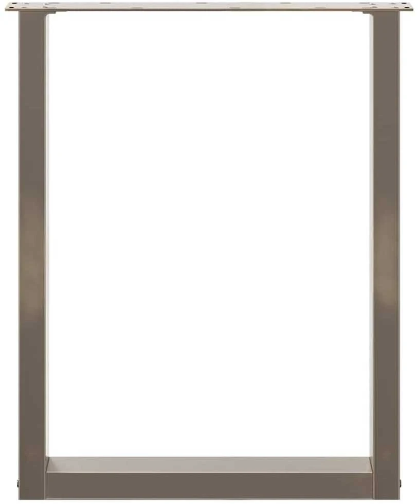 Valgomojo stalo kojelės, U formos, 3 vnt., natūralus plienas, 70x(72-73) cm, plienas