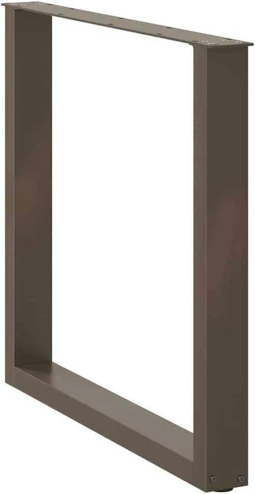 Valgomojo stalo kojelės, U formos, 3 vnt., natūralus plienas, 90x(72-73) cm, plienas