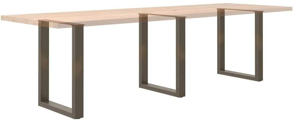 Valgomojo stalo kojelės, U formos, 3 vnt., natūralus plienas, 70x(72-73) cm, plienas