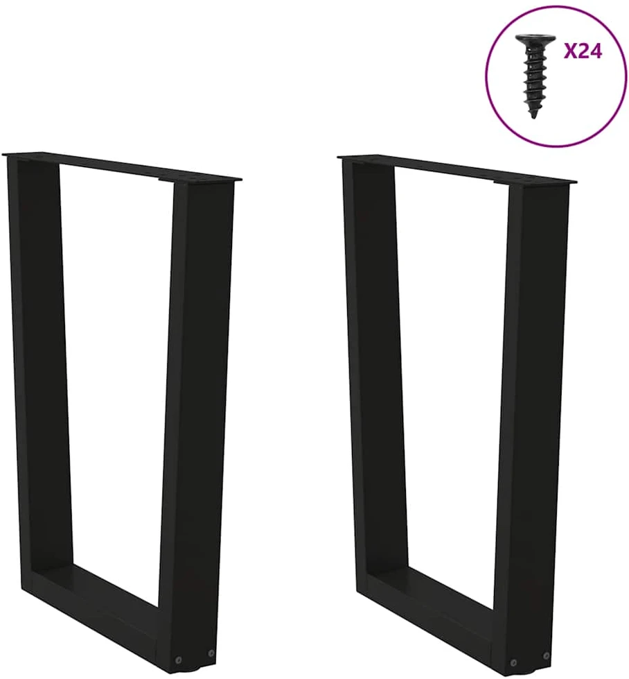 Valgomojo stalo kojelės, V formos, 2 vnt., juodos, 60x(72-73,3) cm, plienas