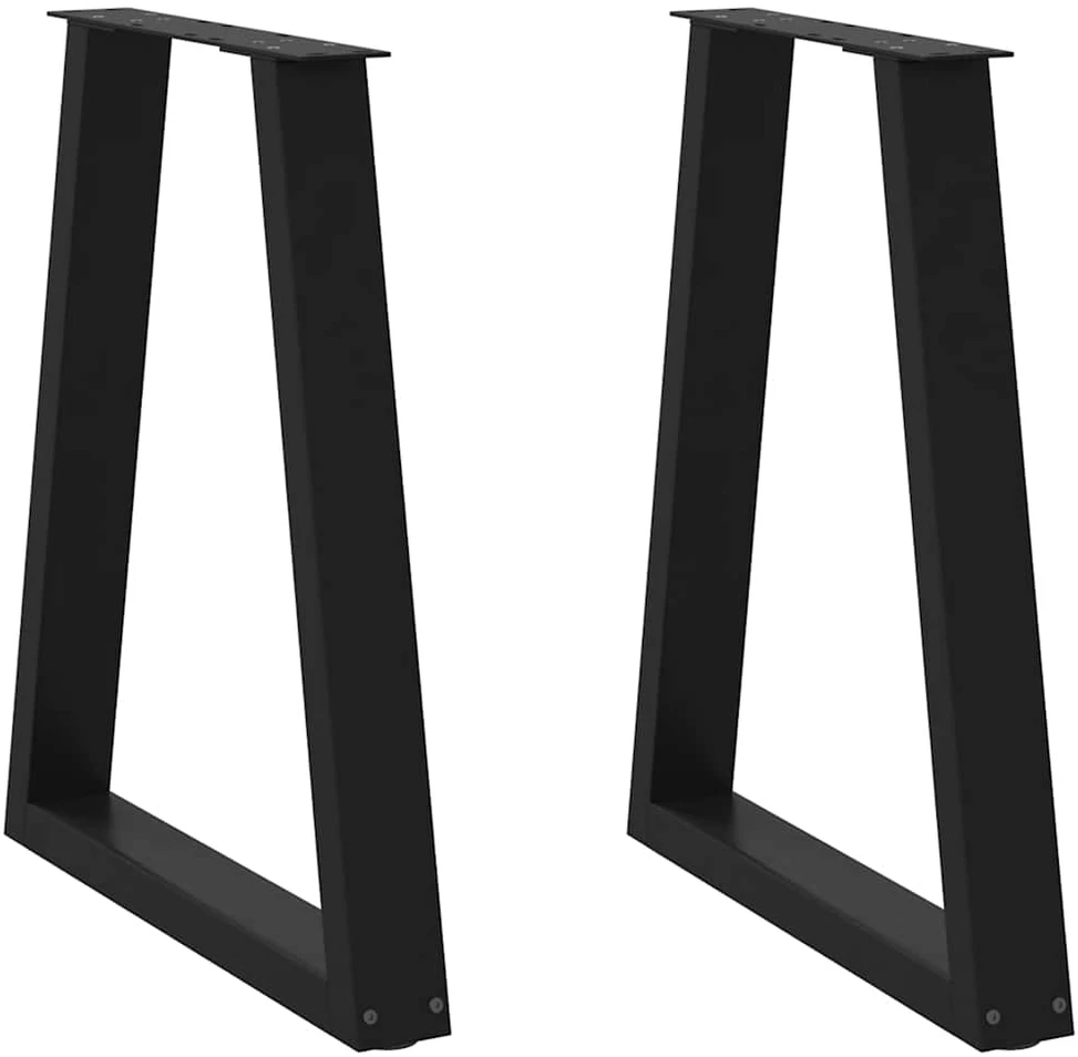 Kavos staliuko kojelės, V formos, 2 vnt., juoda, 50x(72-73)cm
