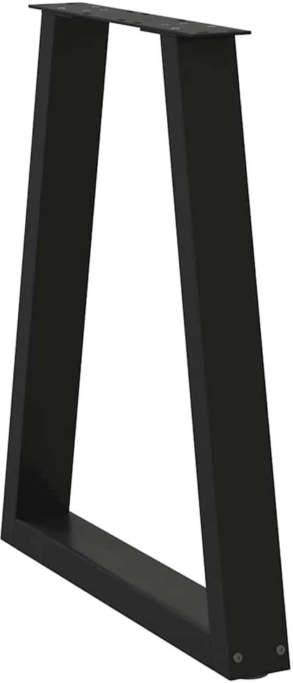 Kavos staliuko kojelės, V formos, 2 vnt., juoda, 50x(72-73)cm